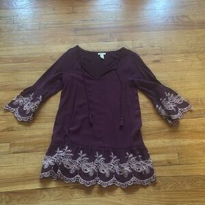 Forever 21 Purple 3/4 Sleeve Dress